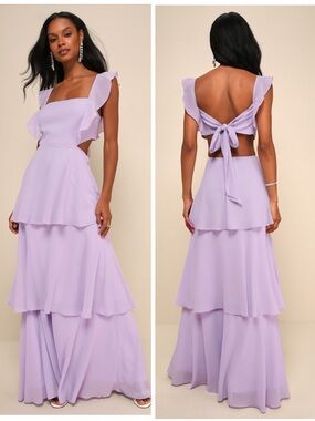 Lulus | Dresses | Lulus Blissful Blossoms Blush Pink Sequin Backless Maxi Dress Xl Nwt